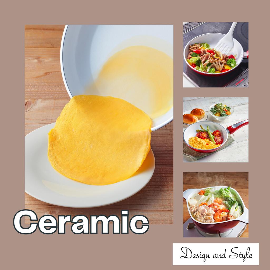 D&S 20cm Frying Pan, Induction Compatible, Shiny Red, Double-Layer Ceramic Coating, Non-Stick, 5mm Thick Bottom, DSSH20-WHRE