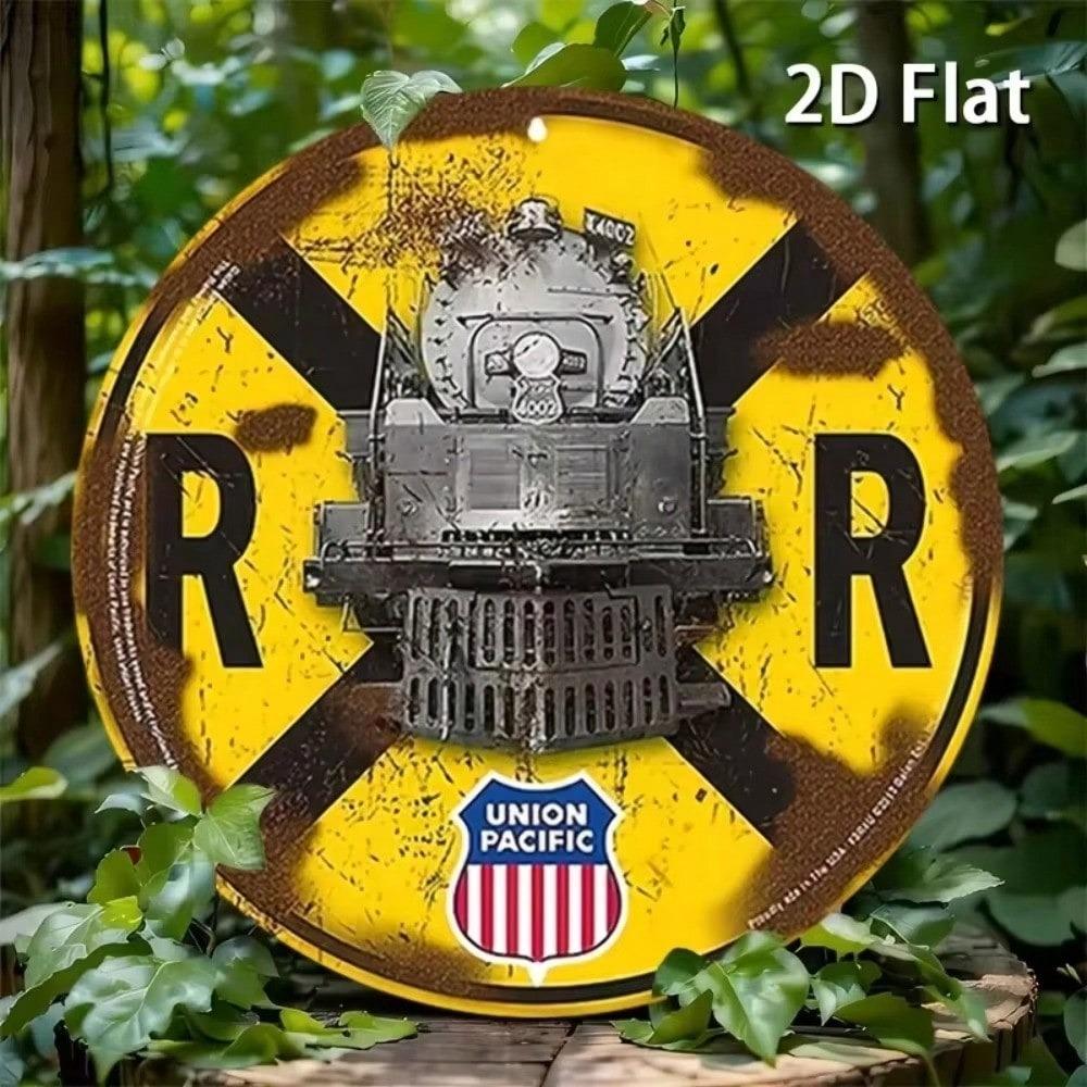 1PC Vintage Train Wall Art Retro Locomotive Painting Vivid Metal Tin Sign Home Bar Garage Man Cave Decor