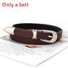Solid Simple Color Silver Buckle Women Slim Waist Belt Versatile For Use Daily