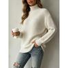 Womens Loose Knit Sweater Pullover Round Neck Solid Color Long Sleeve Casual Top Winter