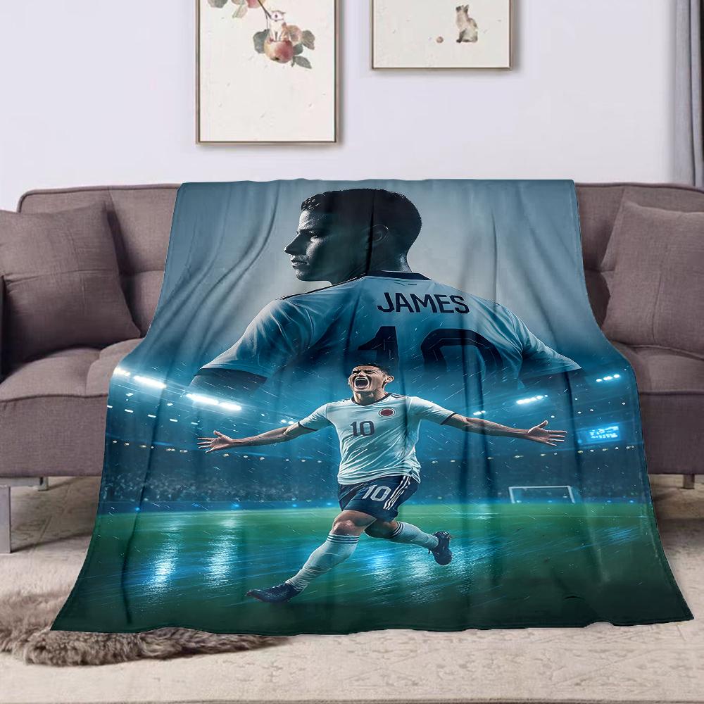 Soccer Star Celebration On Field Patterned Flannel Blanket Perfect for the Bedroom Living Room, Sofa, or a Little Nap