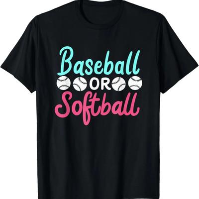 Baseball Or Softball I Funny Gender Reveal Party Baby Shower T-Shirt