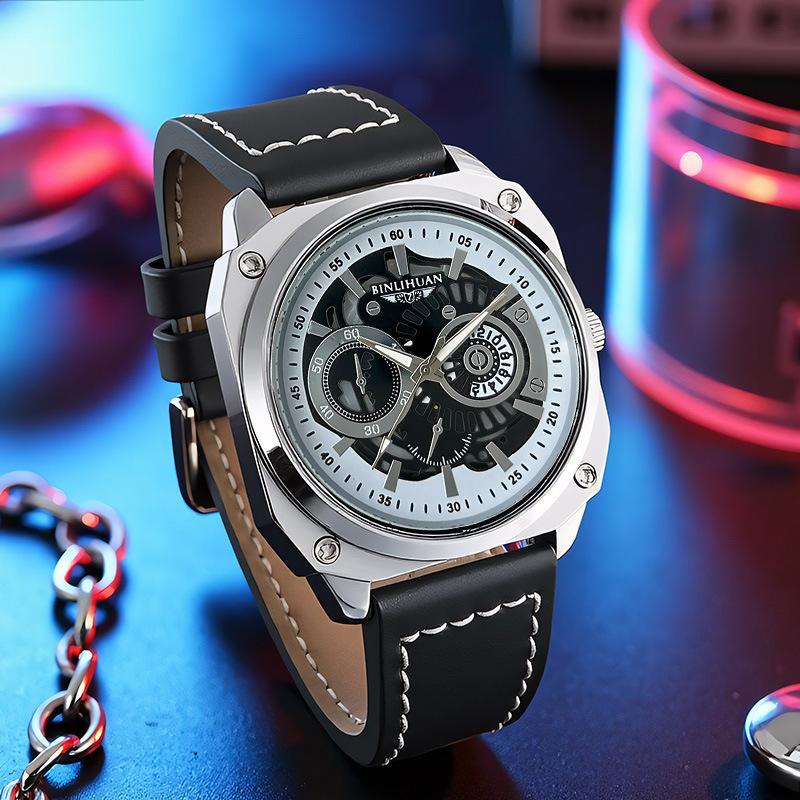 JYL Men's Watch Classic Waterproof Fashion Leather Band