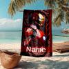 Custom Name Ultra-Soft Beach Towel with Iron Man Theme,Ideal for Pool - Camping, Diving - Perfect Travel Essential, Vibrant Beach Towel.