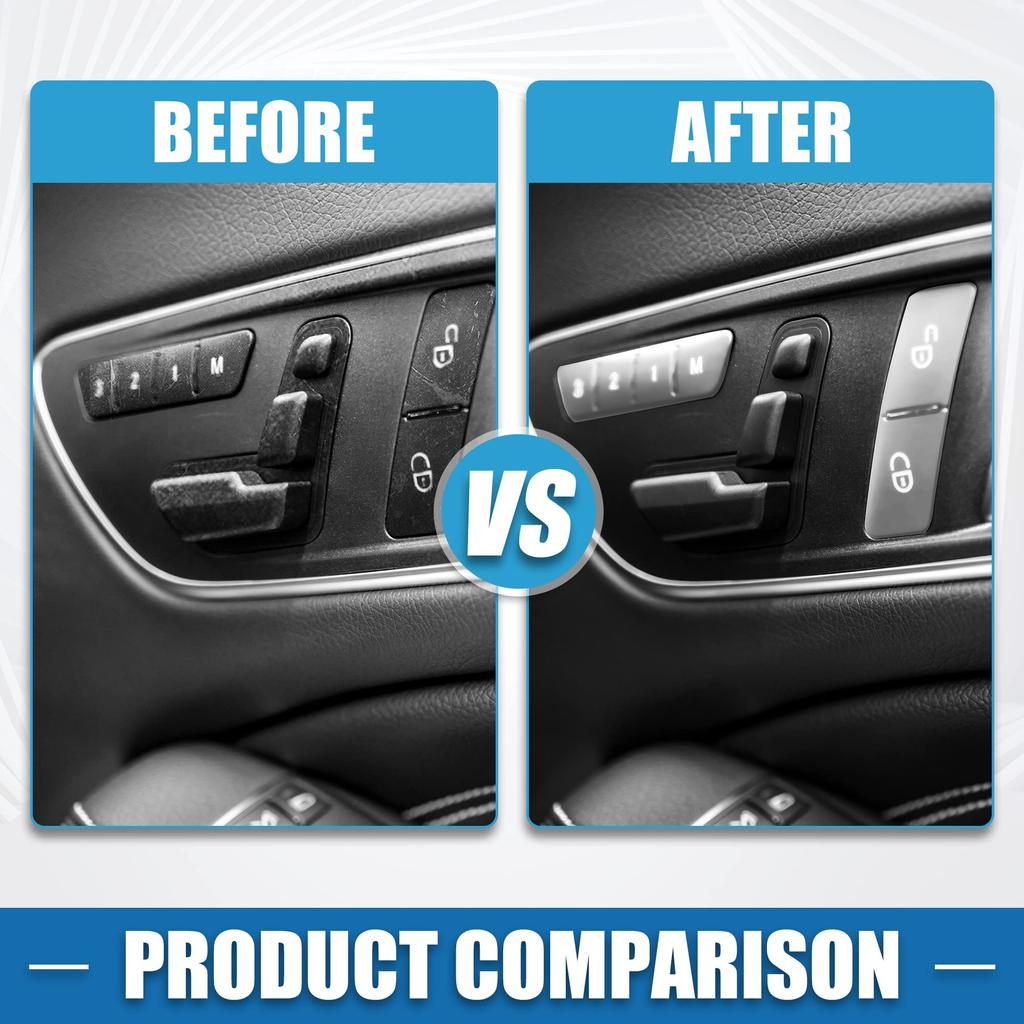 ACROPIX Car Seat Button Sticker Unlock Memory Door Lock Switch Button Trim Cover Adjustment