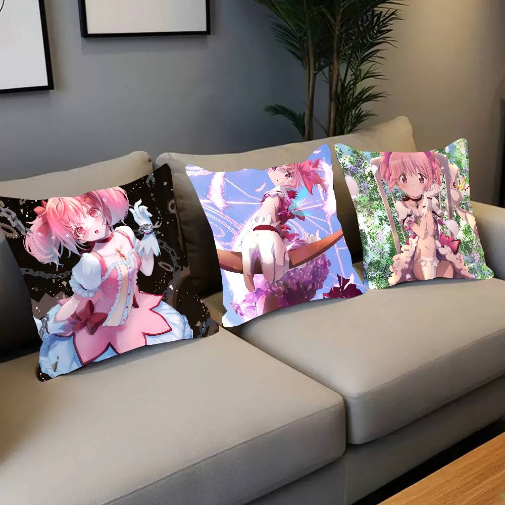 Kaname Madoka Mahou Shoujo Madoka Magica Anime Pillow Case Square Pillow Bedroom Sofa Leisure Comfort Cushion Home Decoration