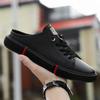 Mens Shoes Casual Slippers Breathable Fashion Sneakers Men Genuine Leather Half Drag High Quality Beach Summer Shoes Soft Flats