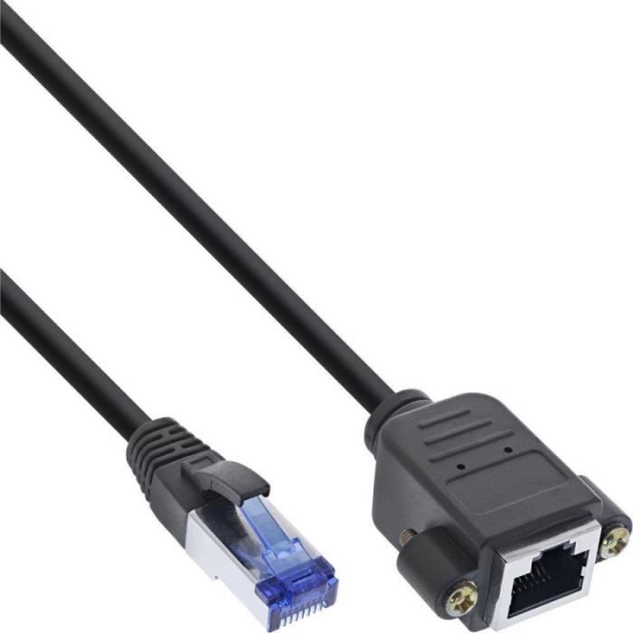 Câble de patch - inline - rj-45 (m) à rj-45 (w) - 50 cm - sftp - cat 6a - halogenfrei
