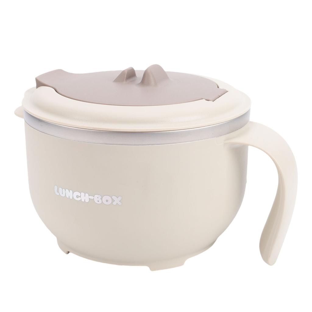 Microwave Ramen Bowl with Lid and Handle 316 Stainless Steel Insulated Noodle Bowl with Spoon for College Dorm Apartment