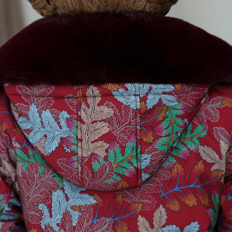 Middle Age Women's Down Jackets Winter Vintage Parkas Fur Collar Liner Detachable Plus Size Elegant Thick Warm Down Coats Woman Outerwears