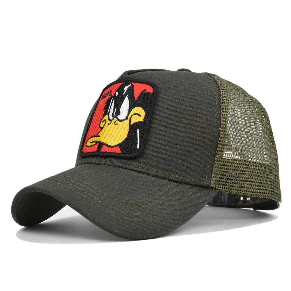 Вышитая бейсболка Daffy, винтажная кепка от солнца с утиным козырьком, оптом Army Green