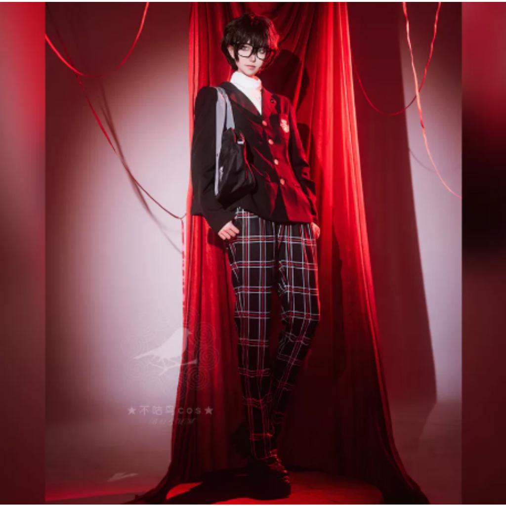 Persona 5 Kasumi Yoshizawa Costume de Cosplay Uniforme JK Insigne d'École Costume Tenue pour Filles Adultes Fête d'Halloween Jeu de Rôle