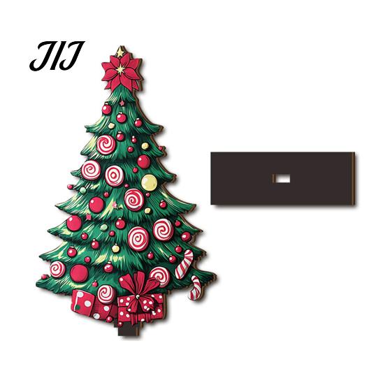 Double Sided Printed Decorations 2D Wooden Christmas Tabletop Ornaments, Xmas Tree Santa Lightweight Trees Snowman Sign with Stand, Holiday
