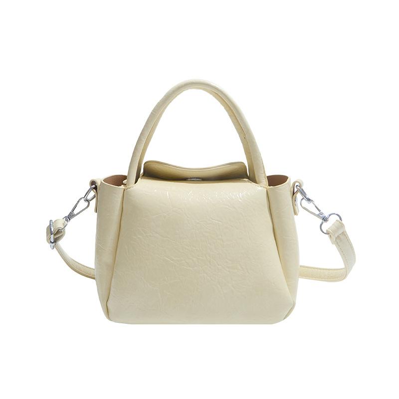 Vegetable basket bag New simple and fashionable portable shoulder bag Solid color casual messenger bag Small square bag