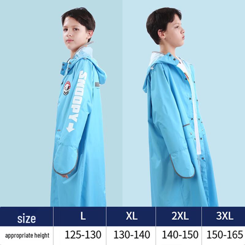 Xiao Yan Kids Rain Poncho with Backpack Slot