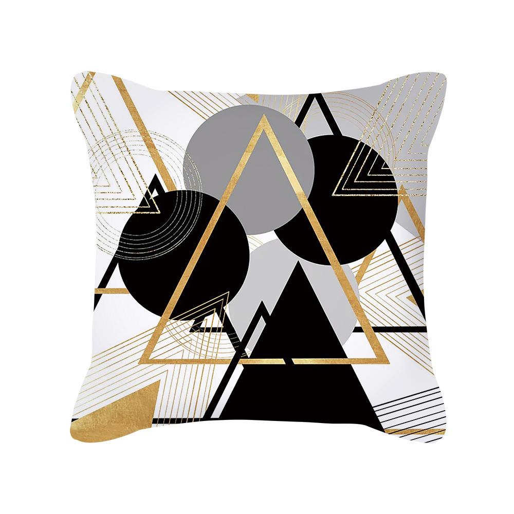 Nordic Golden Geometric Love Print Sofa Interior Decoration Square Pillow Cushion Cover New Style
