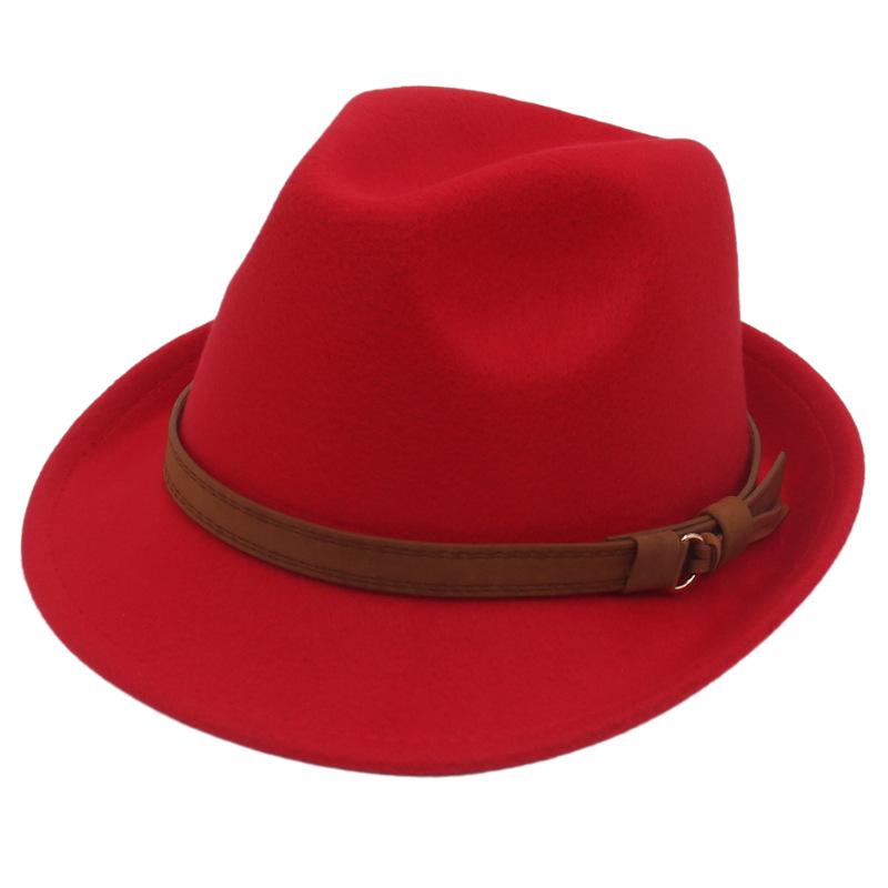 Wool Top Hat British Felt Hat Gentleman'S Small Brim Simple Classic Jazz Hat Panama Hat
