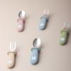 Baby Panda Shape Silicone Spoon and Fork Stainless Steel Baby Feeding Spoon