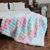 Thick and Warm Modern Blanket Autumn and Winter Bubble Velvet Rabbit Fur Blanket Plush Sofa Towel Pillow Cover Soft and Comfortable Bed Sheet