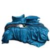 Solid Color Simulated Silk Bedding European And American Single Sheet Quilt Cover Pillowcase Four-Piece Set