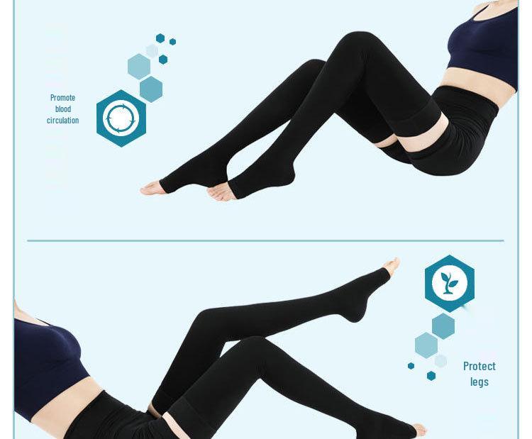 Class 3 Medical Compression Thigh-High Stockings for Men and Women - Varicose Vein Prevention and Leg Support