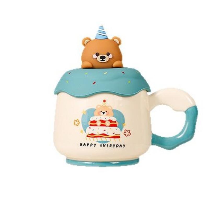 Cartoon Animal Ceramic Mug with Lid High Value Souvenir Gift Cup for Men and Women Couple Water Cup for Office Home Use