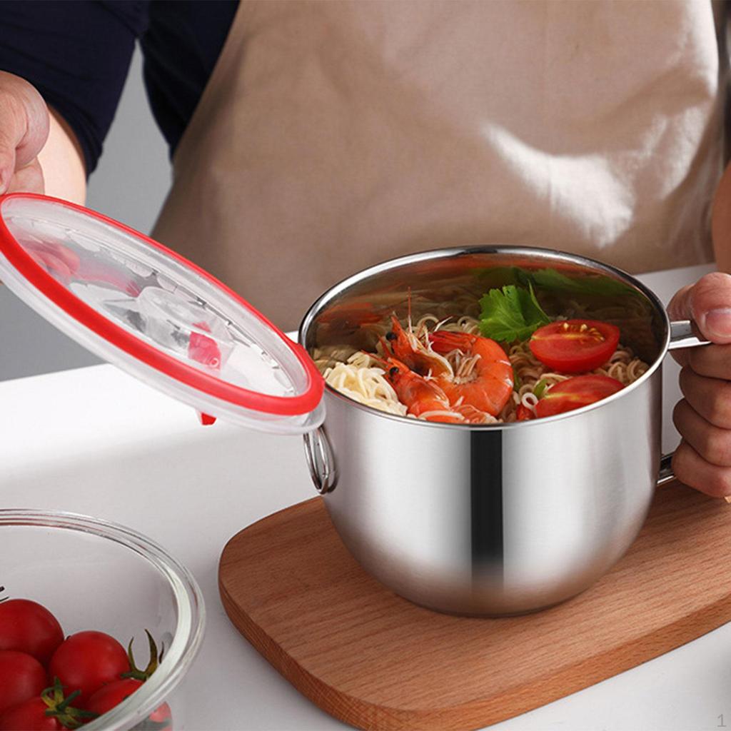Stainless Steel Ramen Food Container, Rustproof, Noodle Pot, Cooker for Household College