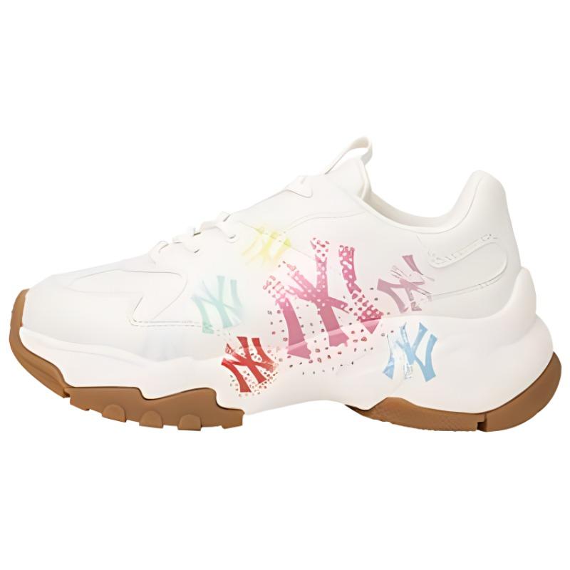 

New MLB Big Ball Chunky Graffiti Anti Slip And Wear Resistant Lightweight Low Top Chunky Sneakers Unisex White Brown 32SHCG111-50I 42