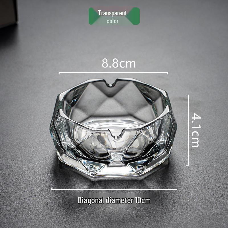 Compact Glass Ashtray for Hotel Rooms, Bedrooms, and Bathrooms