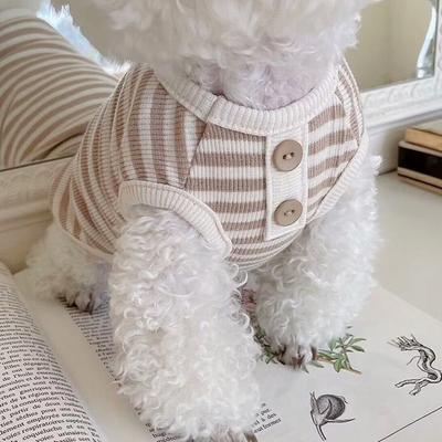 Pet Dog Striped Sweatshirt Dog Clothes for Small Dogs Puppy Summer Clothes Soft Cat Dog Vest Bichon Chihuahua Dog Costumes