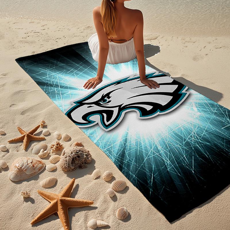 Philadelphia Eagles Night Game Microfiber Beach Towel, Lightweight And Quick-Dry, for Summer Travel, Beach Essential, Swimming Pool