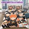 Anime Haikyuu Cartoon Bedding Set Volleyball Boys Duvet Cover Pillowcase Single Double Luxury Bed Linen for Kids Teens Gift