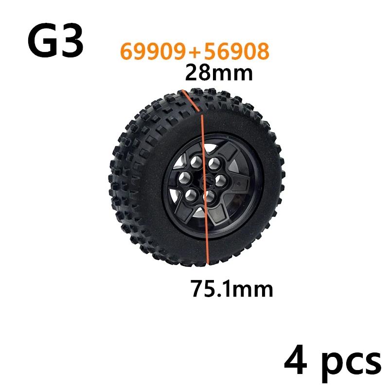 MOC Technical Tire Wheel Cross Hole Set Motorcycle Car Truck Wheels 44309 92402 3 54120 11957 Construction Building Block