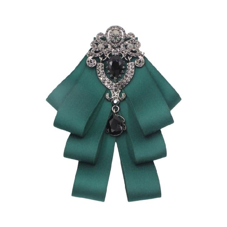 Ribbon Bows Brooch Rhinestones Pretied Bowtie for Women Men Wedding Party Christmas Ceremony Crystal Bowknot Neck Tie