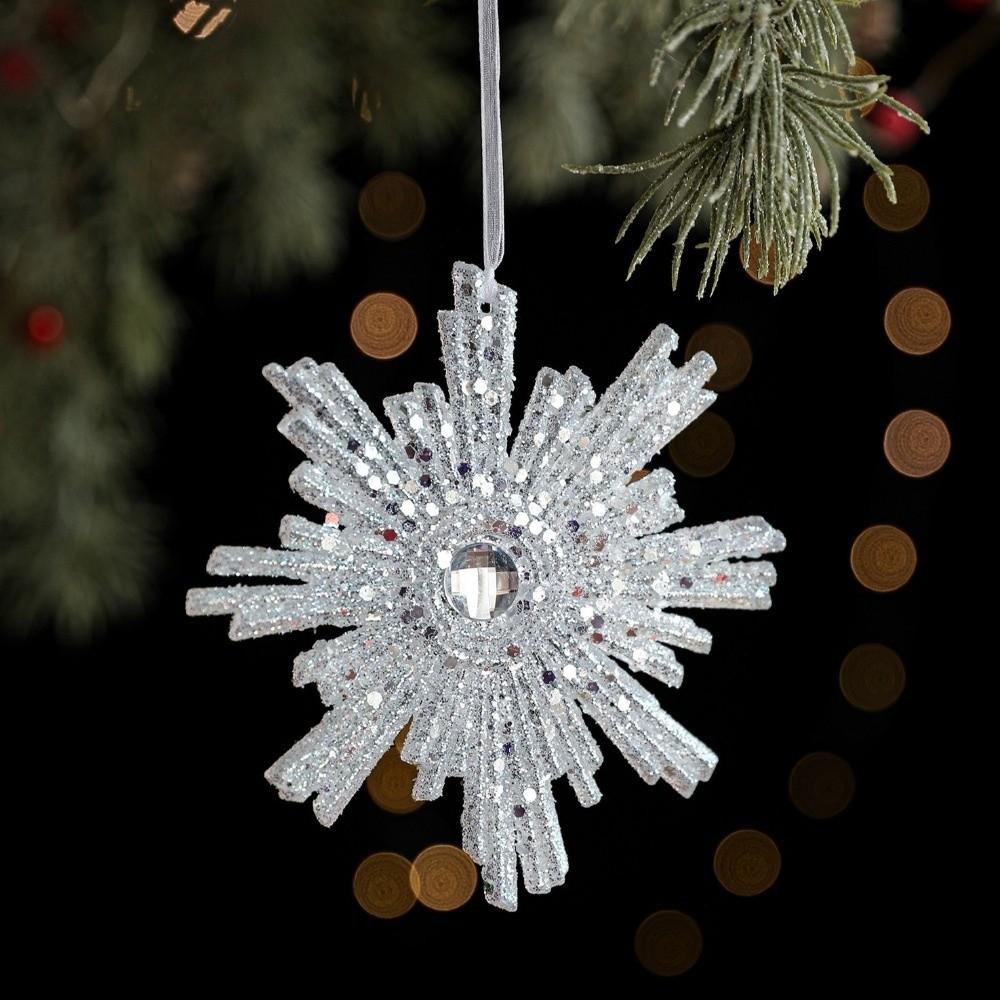 3D Christmas Tree Pendant Glitter Xmas Tree Pendant Snowflake Hanging Pendant  Holiday Season