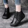 First Layer Cowhide Retro Thick-soled Small Short Boots Winter New Mother Shoes Genuine Leather Boots Women's Leather Boots