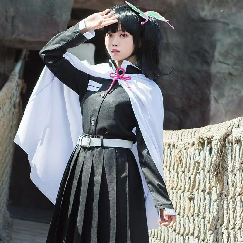 Tsuyuri Kanao Cosplay Kostuum Volwassen Kind Anime Uniform Vrouwen Kimono Haori Pruik Halloween Kleding