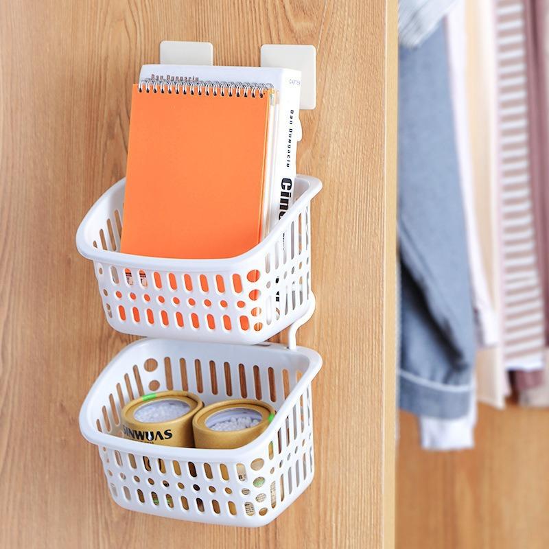 Wall-mounted Storage Basket Plastic Wall-mounted Storage Basket for Bathroom and ToiletSuspended Hanging Basket