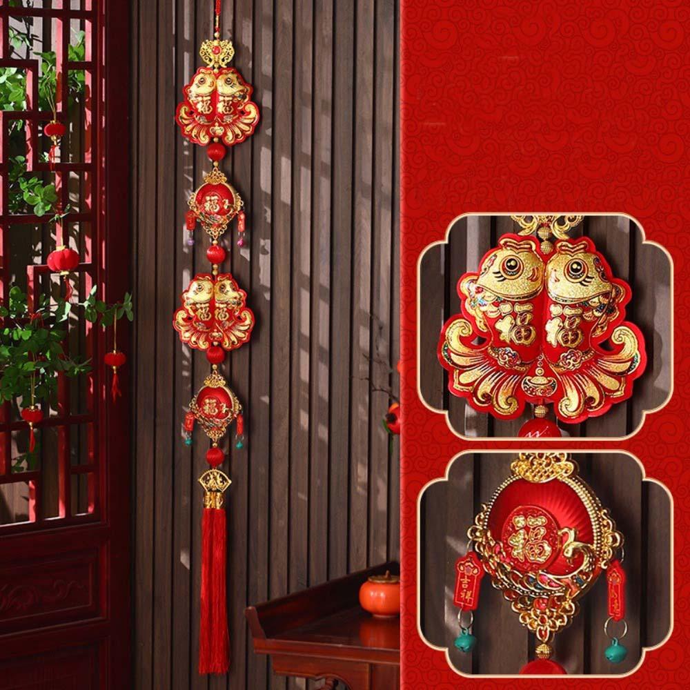 Fu Word Spring Festival Pendant Wind Chimes New Year Decorations Fashion Good Luck Ornaments  Home