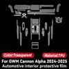 Voor GWM Cannon Alpha 2024 2025 Auto Paneelfilm Dashboard Beschermende Sticker Interieur Krasbestendige Film Cover Accessoires