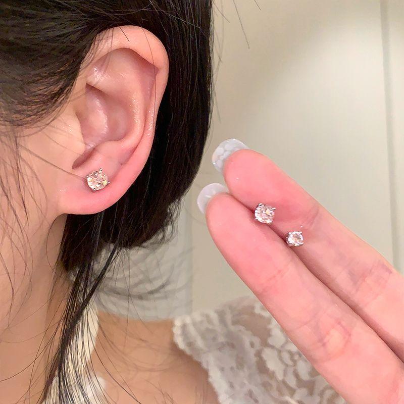 Ear-Caring Bi Medical Titanium Steel Flash Diamond Ear Bone Stud Small and Delicate Ear Stud Female Earrings Sleep No Need to Take off Earrings