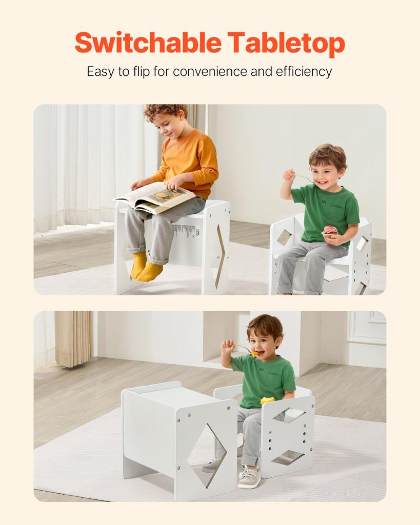 VEVOR Montessori Weaning Table and Chair Set, Wooden Toddler Table and Chair Set for Aged 1-5