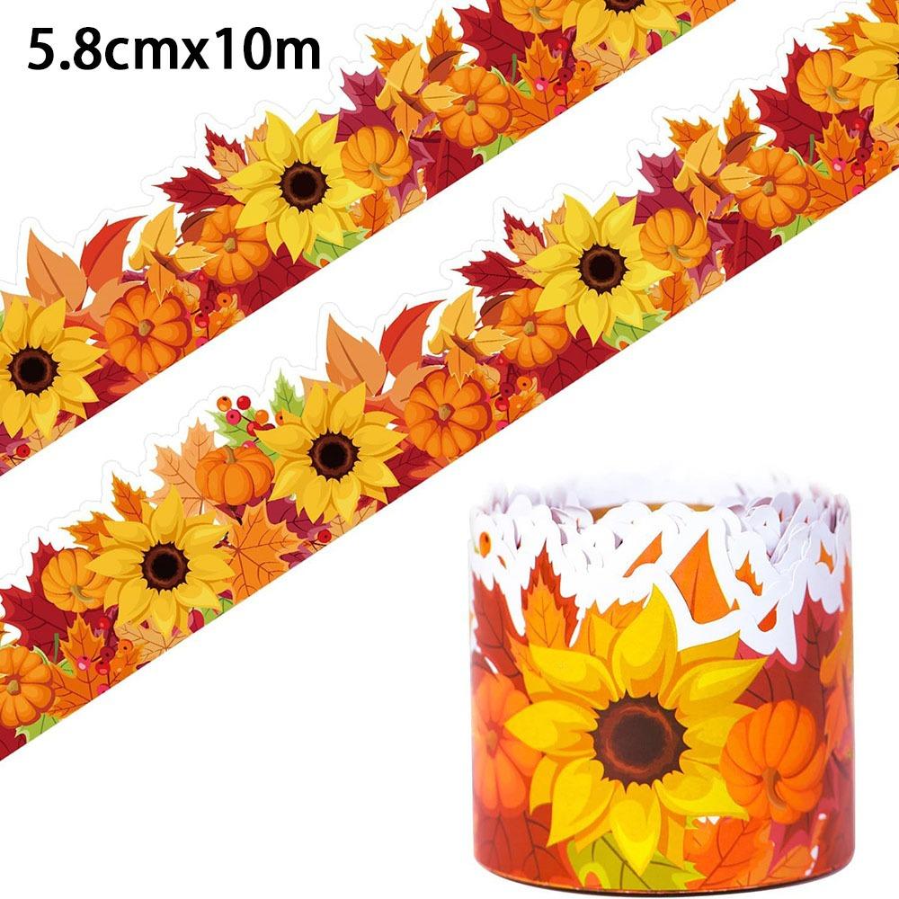 Colorful Bow Border Decorative Sticker Self-Adhesive DIY Poster Border Stickers Flower Black Board Decorative Stickers