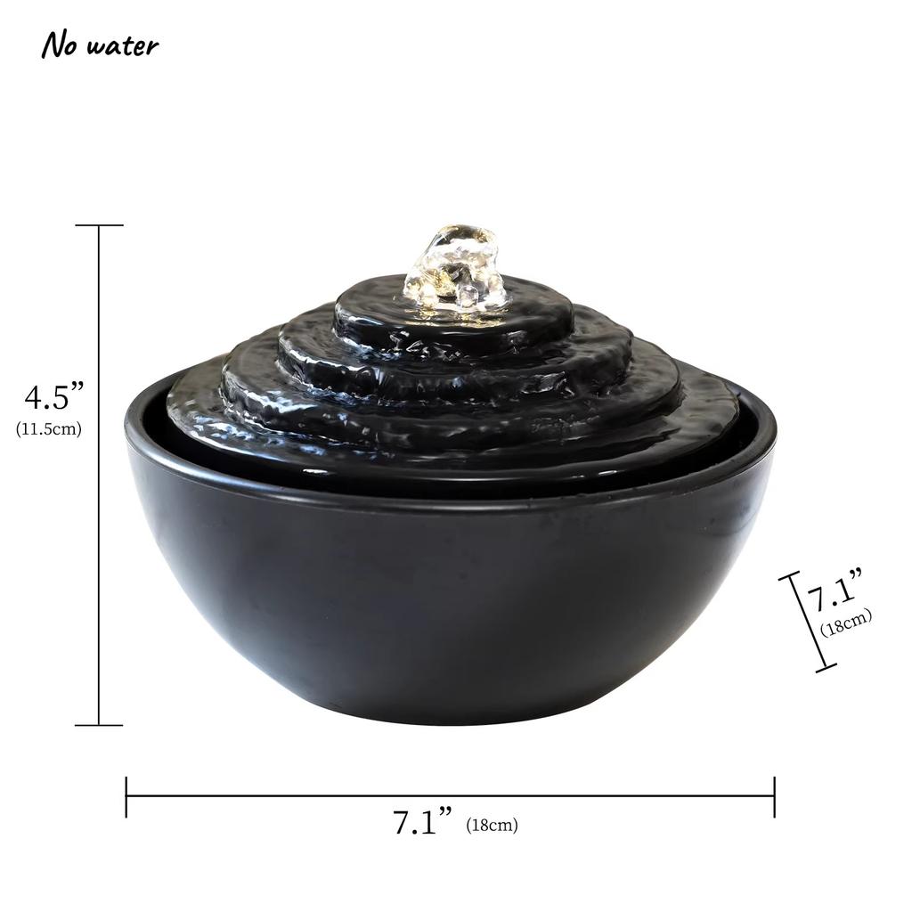 Fontana Compatta Minimalista a Cascata da Interno Soggiorno Scrivania Decorazione ad Acqua Ricircolante Accessorio Cascata Paesaggistica per Ufficio