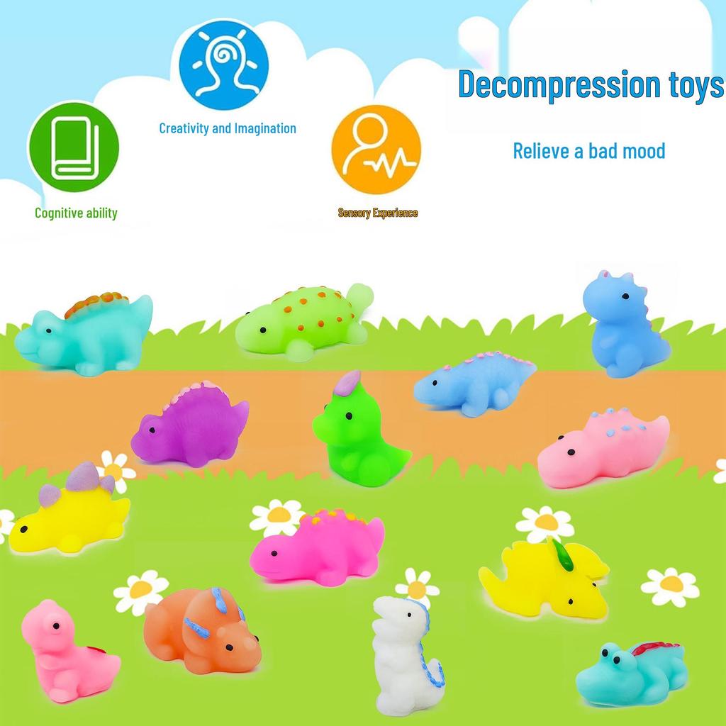 Cute Soft Rubber Dinosaur Squeeze Toy - Stress Relief & Novelty Gift