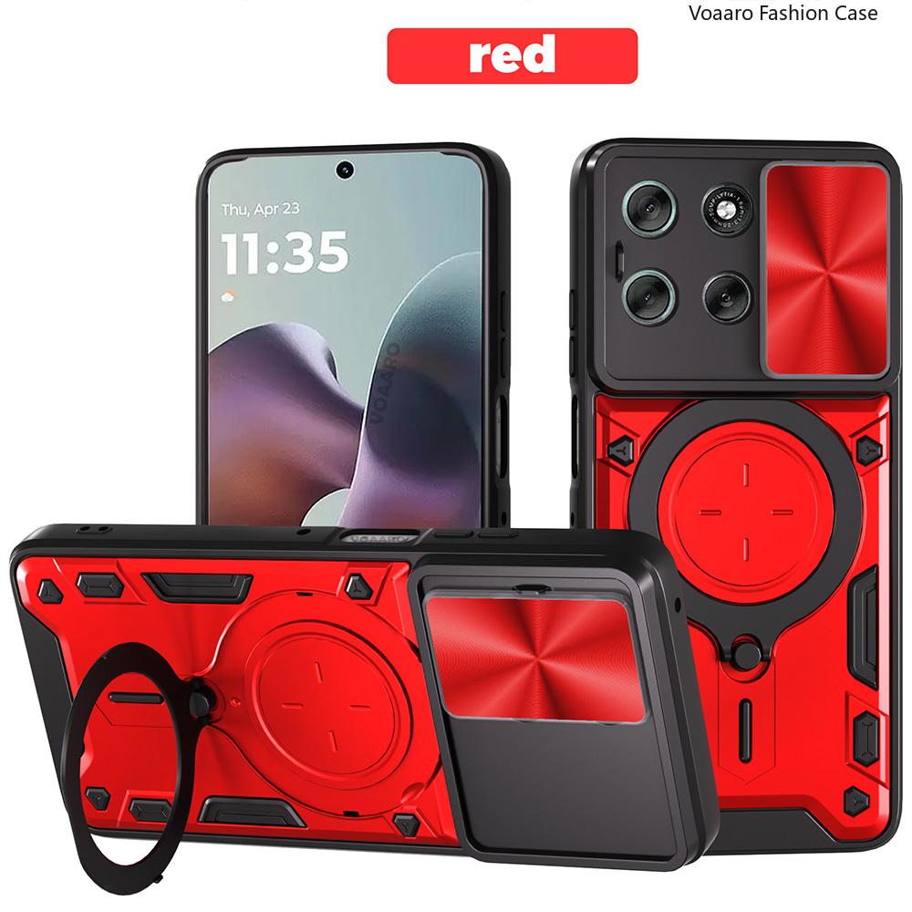 Slide Lens Armor Funda for Motorola Moto G56 5G Case for Motorola Moto G86 5G Case Magnetic Ring Stand Holder Cover