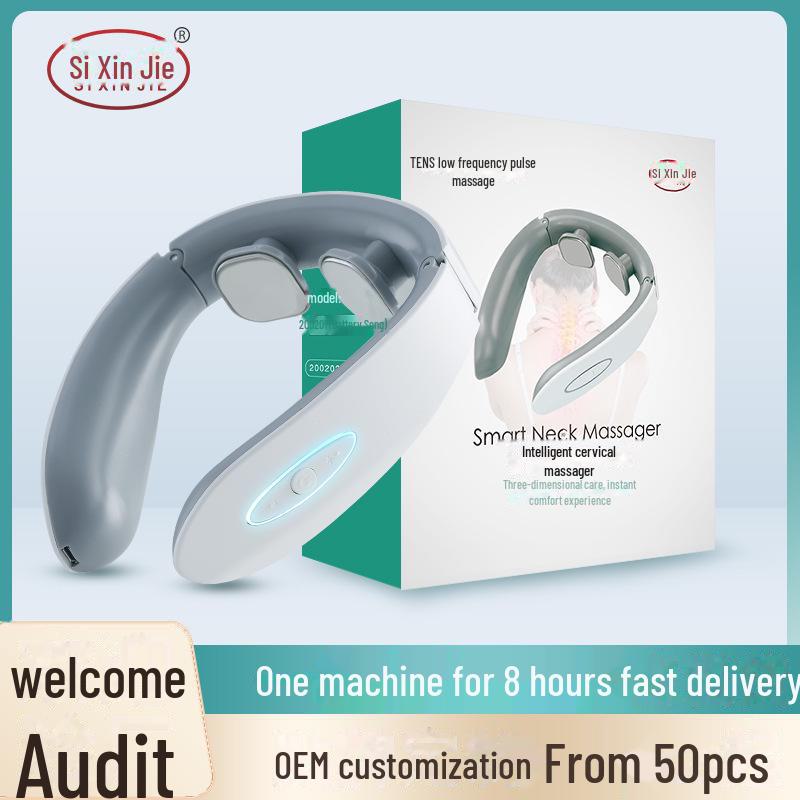 Dobíjecí elektrický pulzní masážní přístroj na krk a ramena - chytré hnětení krční páteře pro domácí použití