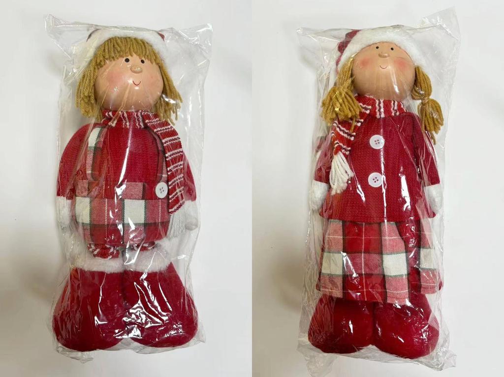 20-Inch Standing Christmas Doll - Cute Boy & Girl Festival Decoration Ornament