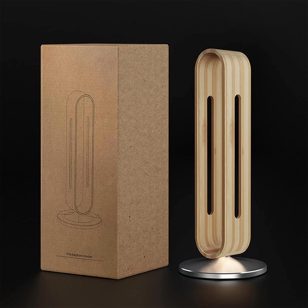 Stylish bamboo headphone stand in a Scandinavian style that complements your interior (natural)