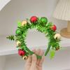 Holiday Hair Clip With Balls Accent, Christmas Hair Hoop Plastic Hair Ornament Hairband For Day Wear Celebration